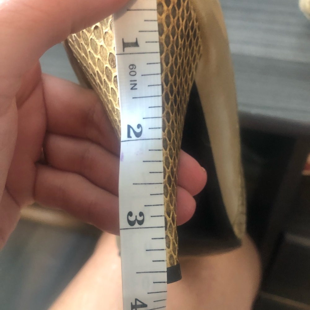 👠Christian Dior Vintage Tan Leather & Snakeskin-Textured Trim Heels -Size 7 👠 - Picture 14 of 16